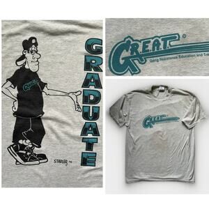 Vtg 90s GREAT Gang Resist Program T-Shirt Large Graphic Thrashed Grunge Street